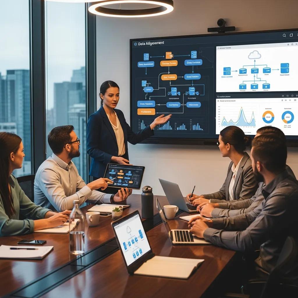 IT professionals discussing best practices for seamless database migration