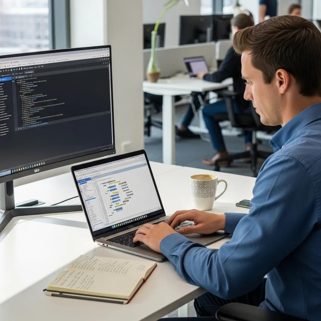 Professional working on SQL Server database management