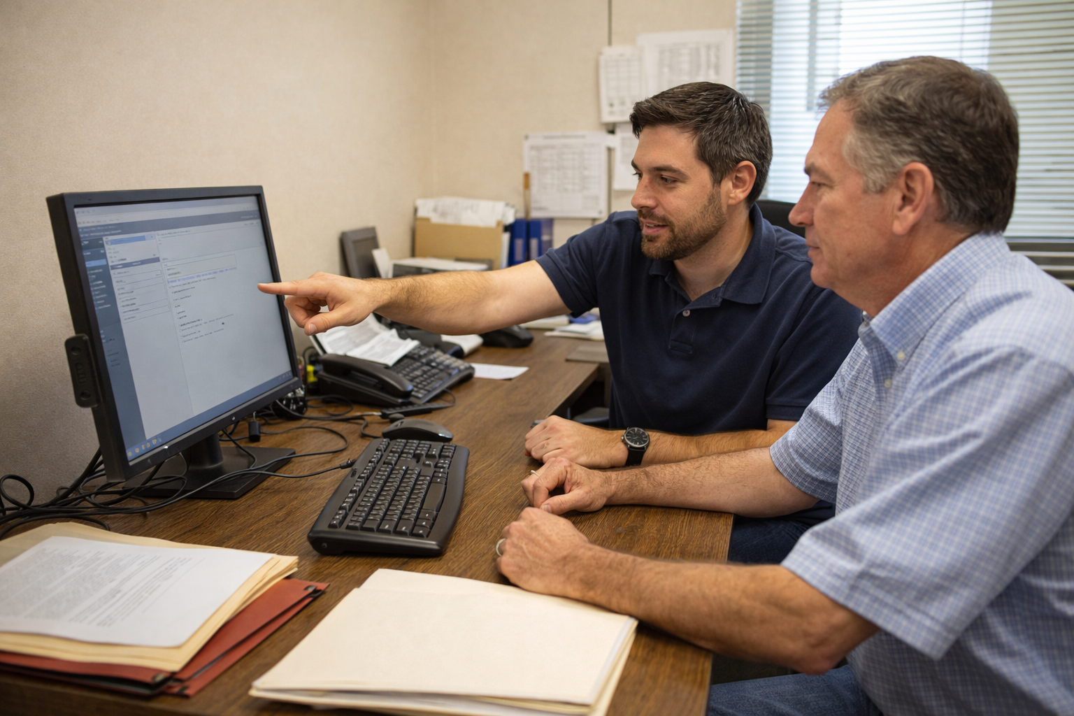 IT consulting team working together on managed services